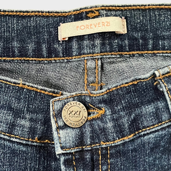 Vintage 90s Forever 21 High Rise Flare, Wide Leg Blue Jeans Size 9 - Picture 9 of 12